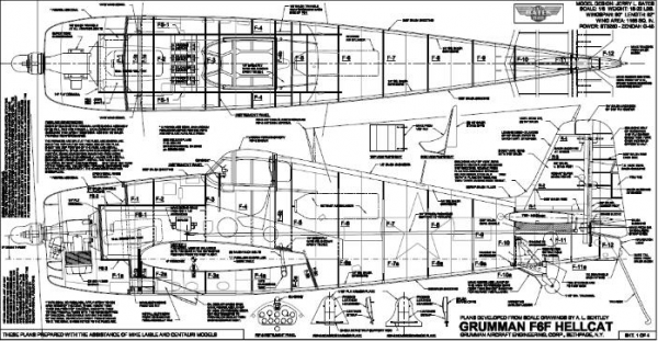 Grumman F6F Hellcat 1/5.4 Plans
